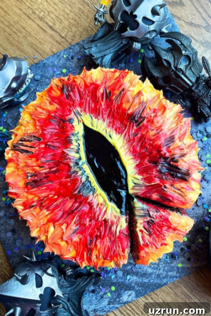 Sauron's Watchful Eye Cake 5 Lord of the Rings Birthday Cake With One Slice Cut Out