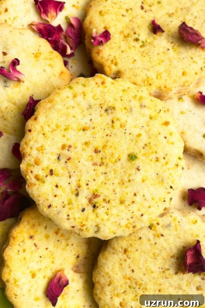 Pistachio Cookie Cut-Outs 4 Closeup Shot of Classic Cut Out Cookie With Nuts