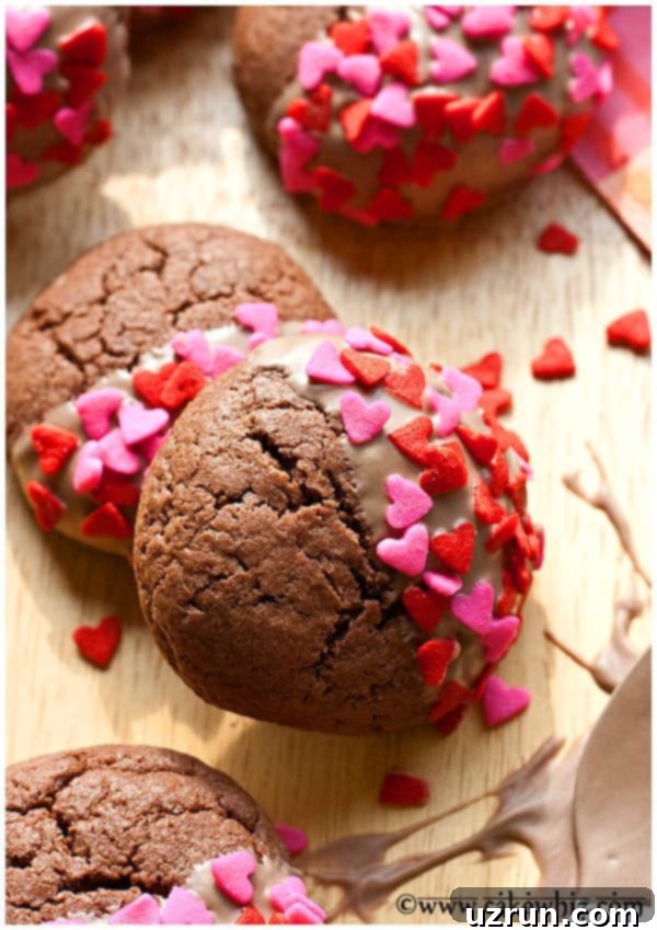 Chocolate Cake Mix Cookies Your Way 3 Cake Box Cookies Dipped Halfway in Chocolate and Covered in Sprinkles