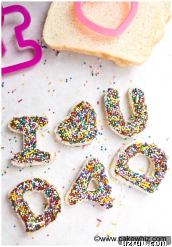 Father's Day Made Easy: Recipes and Sweet Treats 3 Easy Father's Day Fairy Bread With Sprinkles on White Background, arranged with cookie-cut letters.
