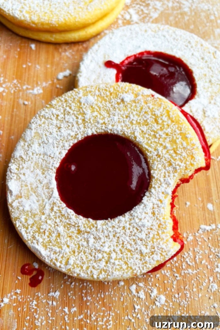 Jam-Filled Shortbread Linzer Cookies 4 Classic Christmas Cookies- Shortbread Cookie Sandwich With Jam Filling- One Bite Removed