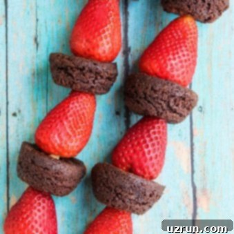 Simple Fruit Skewers 5 Easy Fruit Kabobs For Kids on Rustic Blue Background