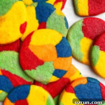 Rainbow Sugar Cookies 6 Easy Rainbow Cookies (Cut Out Sugar Cookies) on White Background