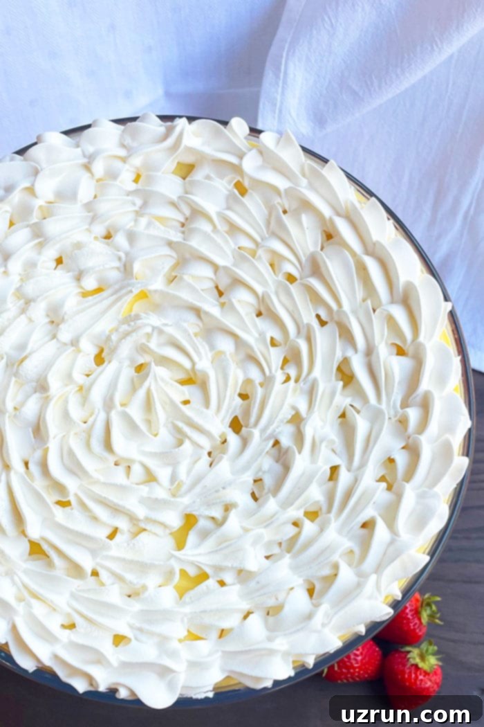 Easy English Christmas Trifle 4 Overhead Shot of Beautifully Piped Whipped Cream