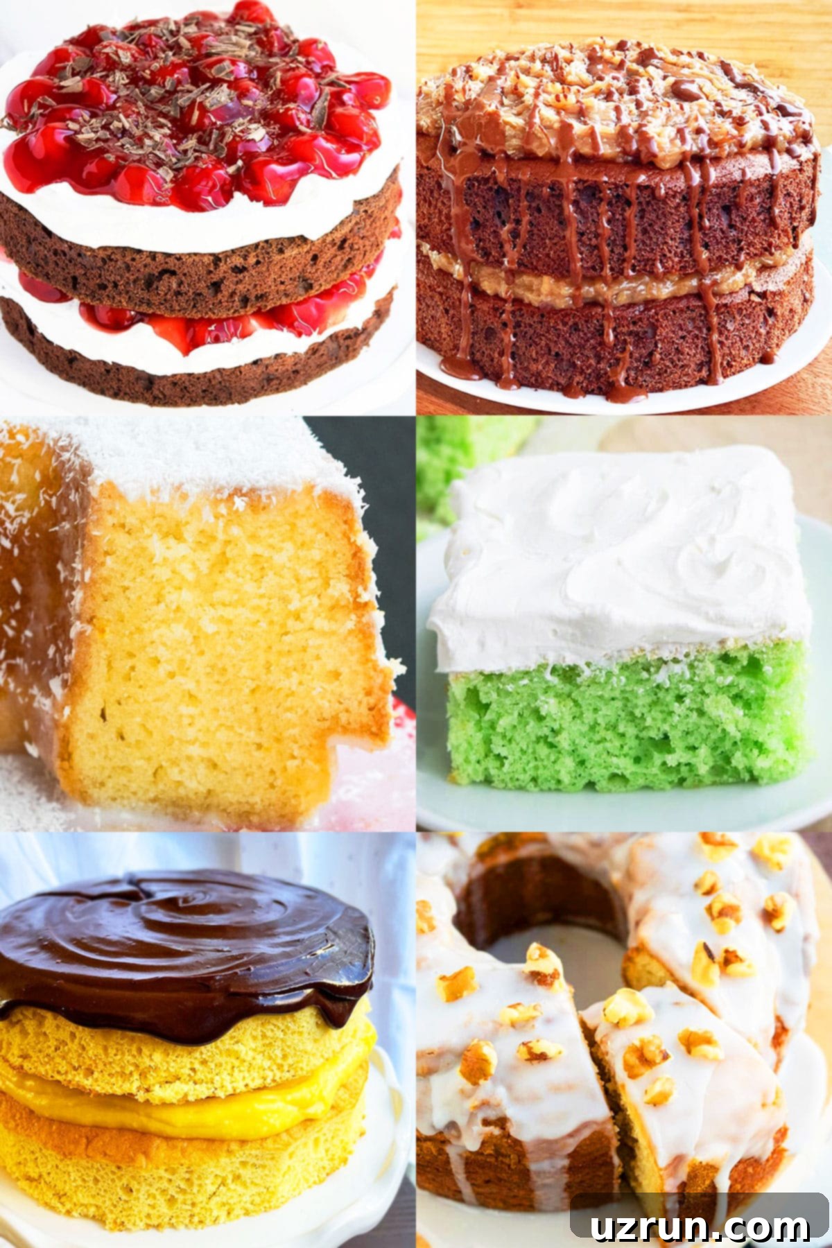 Cake Mix Desserts Made Easy 5 Collage Image With Many Easy Yellow Cake Mix Recipes