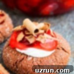 Cake Mix Desserts Made Easy 51 Easy Black Forest Chocolate Cherry Cookies With Cake Mix Thumbprint Style on Rustic Gray Background.