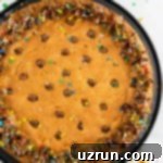 Cake Mix Desserts Made Easy 70 Easy Chocolate Chip Cookie Cake with Chocolate Frosting Served on a Black Plate