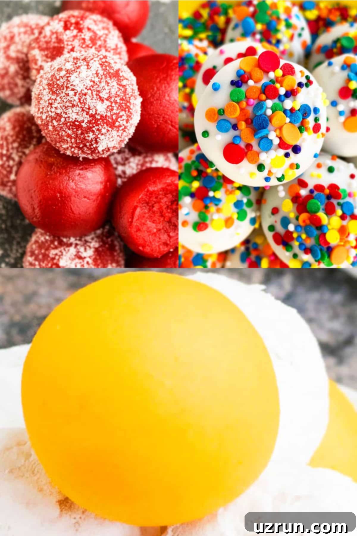 Cake Mix Desserts Made Easy 71 Collage Image With Many Easy No Bake Cake Mix Truffles and Candy Recipes