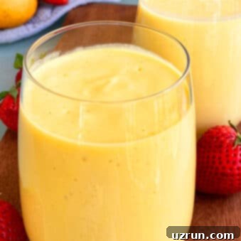 Creamy Indian Mango Lassi 4 Easy Homemade Indian Mango Lassi Drink in Glass Cup