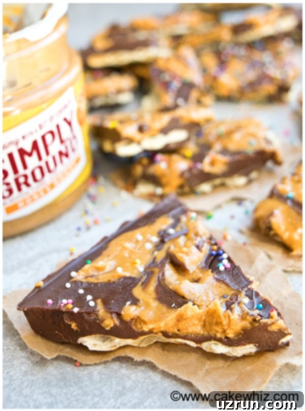 Quick 4 Ingredient Peanut Butter Chocolate Bark 4 Peanut Butter Chocolate Bark Recipe with colorful sprinkles