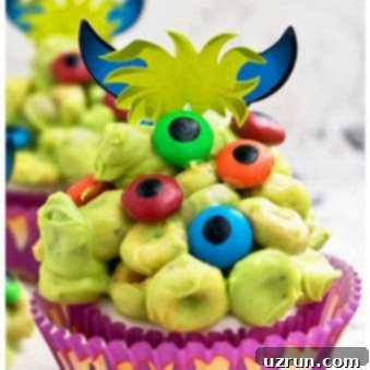Easy Halloween Monster Cupcakes 6 Easy Homemade Halloween Monster Cupcakes on Rustic Background