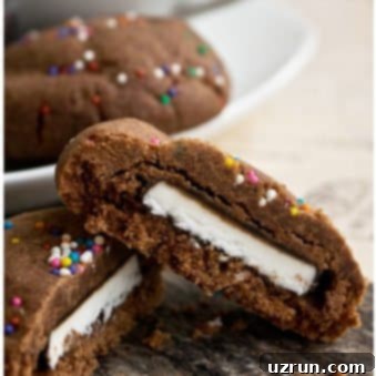 Peppermint Burst Cookies 5 Peppermint Filled Cookies on Rustic Base- Cut in Half