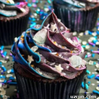 Buttercream Galaxy Cupcakes 9 Easy Galaxy Cupcakes With Buttercream Icing Frosting Swirl and Sprinkles