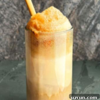 Two Ingredient Root Beer Float 4 Easy Root Beer Float in Big Glass Mug on Rustic Gray Background