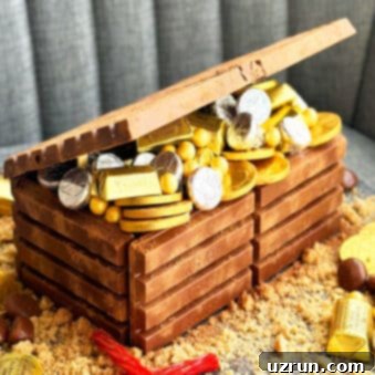 Kit Kat Treasure Chest Cake 8 Easy Homemade Treasure Chest Cake With Kit Kat on Gray Background