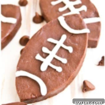Fiery Chocolate Fudge Footballs 5 Easy Spicy Chocolate Fudge Footballs on Brown Marble Background.