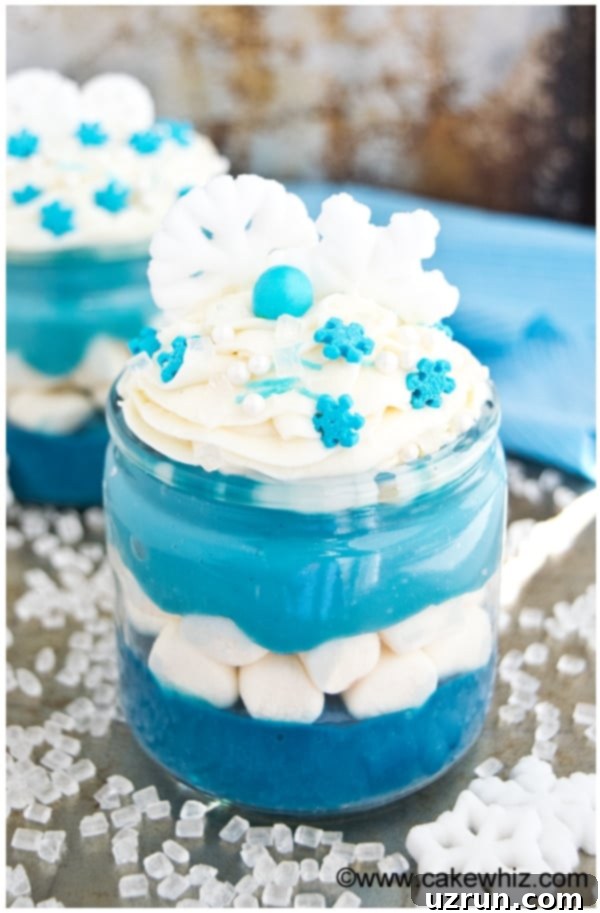 Easy Pudding Trifle in Glass Cup on Silver Tray