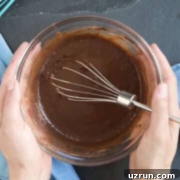 Fluffy Sugar-Free Chocolate Cupcakes 4 Chocolate mixture in glass bowl.