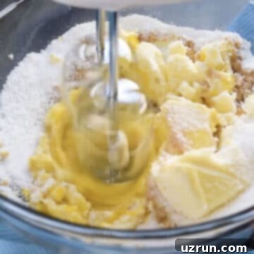 Fluffy Sugar-Free Chocolate Cupcakes 5 Creaming together butter, eggs, Splenda and vanilla in glass bowl.