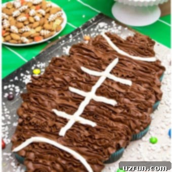Touchdown Treats: Football Party Cake and Cupcakes 13 Easy Pull Apart Football Cupcakes Cake on Rustic Gray Tray