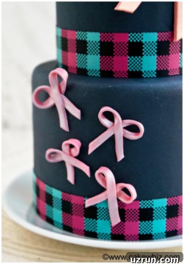 Closeup Shot of Pink and Gray Tiered Cake