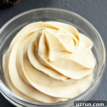 Honey Frosting: Simply Sweet, No Powdered Sugar 6 Easy Honey Frosting With Cream Cheese and No Powdered Sugar in Glass Bowl.