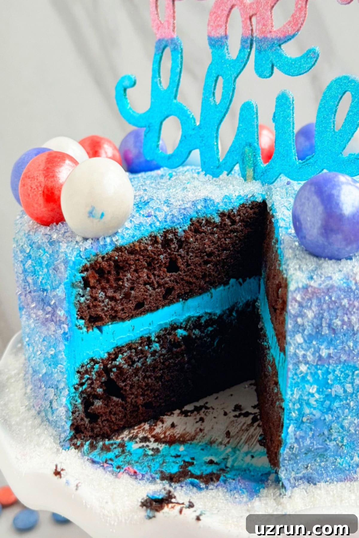 Stress-Free Baby Shower Gender Reveal Cake 4 Easy Decorated Baby Shower Cake With One Slice Removed.