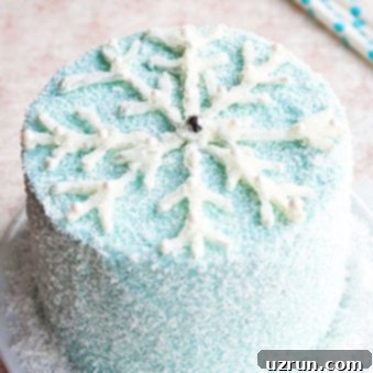 Winter Snowflake Cake 5 Easy Snowflake Cake (Winter Cake) With White Chocolate on Serving Dish