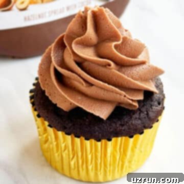 Effortless Nutella Cupcakes with Cake Mix 5 Easy Nutella Cupcakes With Cake Mix Box Topped With Swirl of Chocolate Hazelnut Buttercream.