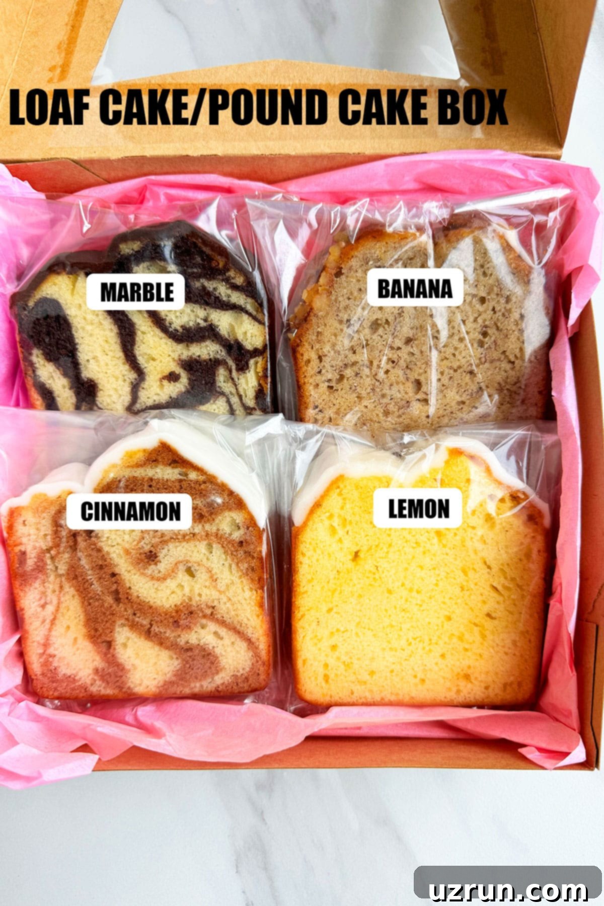 Easy Homemade Food Gifts for Christmas 12 Homemade Pound Cake Gift Box- 4 Flavors.