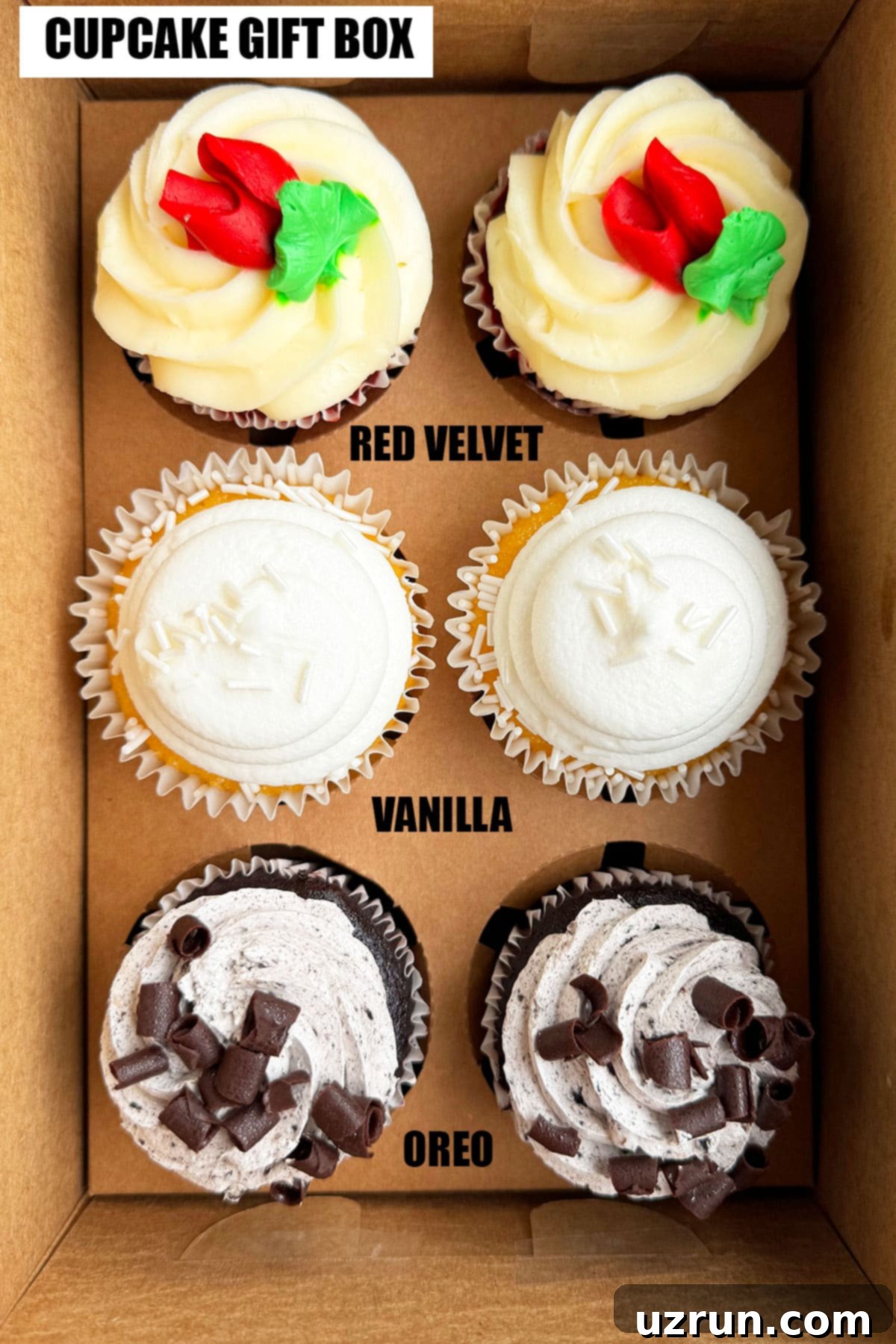 Easy Homemade Food Gifts for Christmas 13 Homemade Cupcakes Gift Box- 3 Flavors.