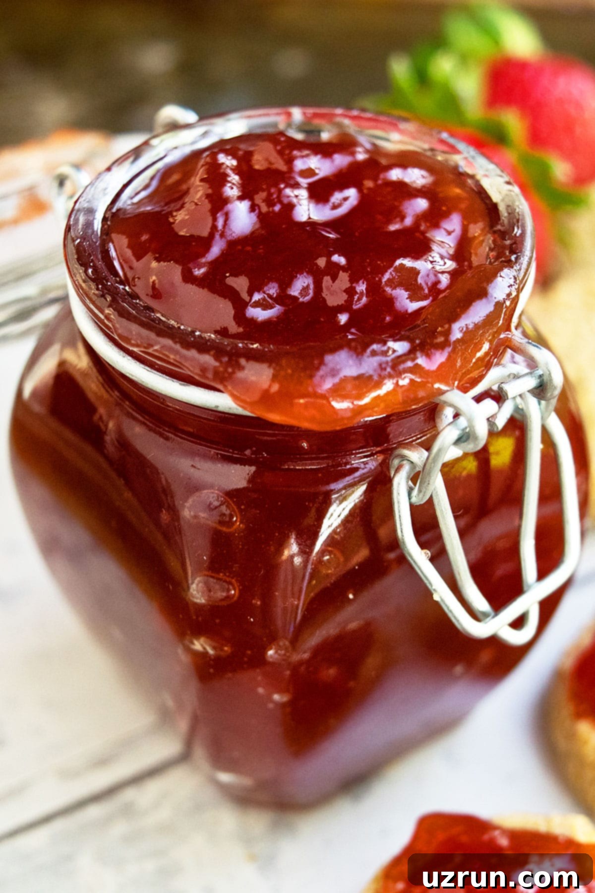 Easy Homemade Food Gifts for Christmas 14 Homemade Strawberry Jam in Glass Jar Gift.
