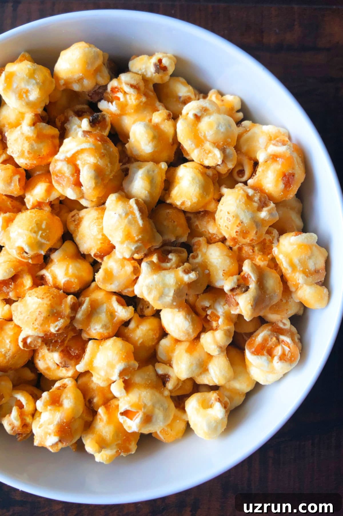 Easy Homemade Food Gifts for Christmas 27 Homemade Caramel Corn Gift in White Bowl.