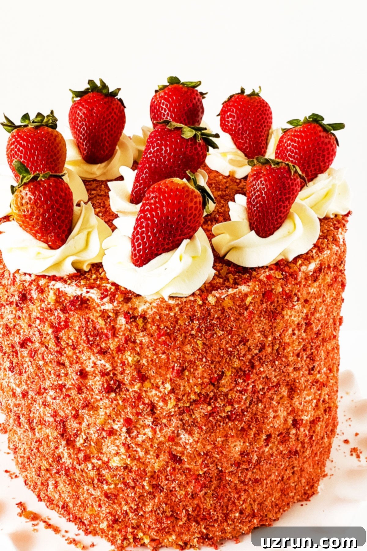 Closeup Shot of Tall Layer Cake. 