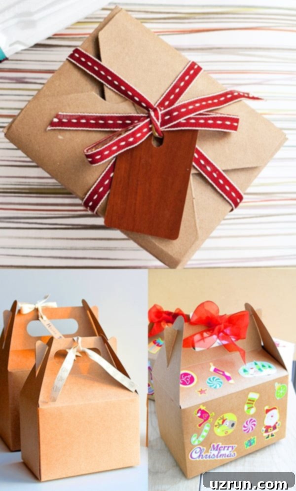 Simple Food and Cookie Packaging Ideas 12 Collage Image With Take Out Boxes Packaged With Ribbons