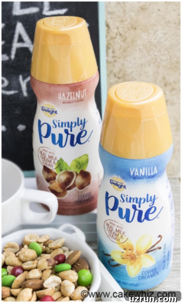 Your Ultimate Home Coffee Oasis 8 International Delight Simply Pure coffee creamers on a home coffee bar.