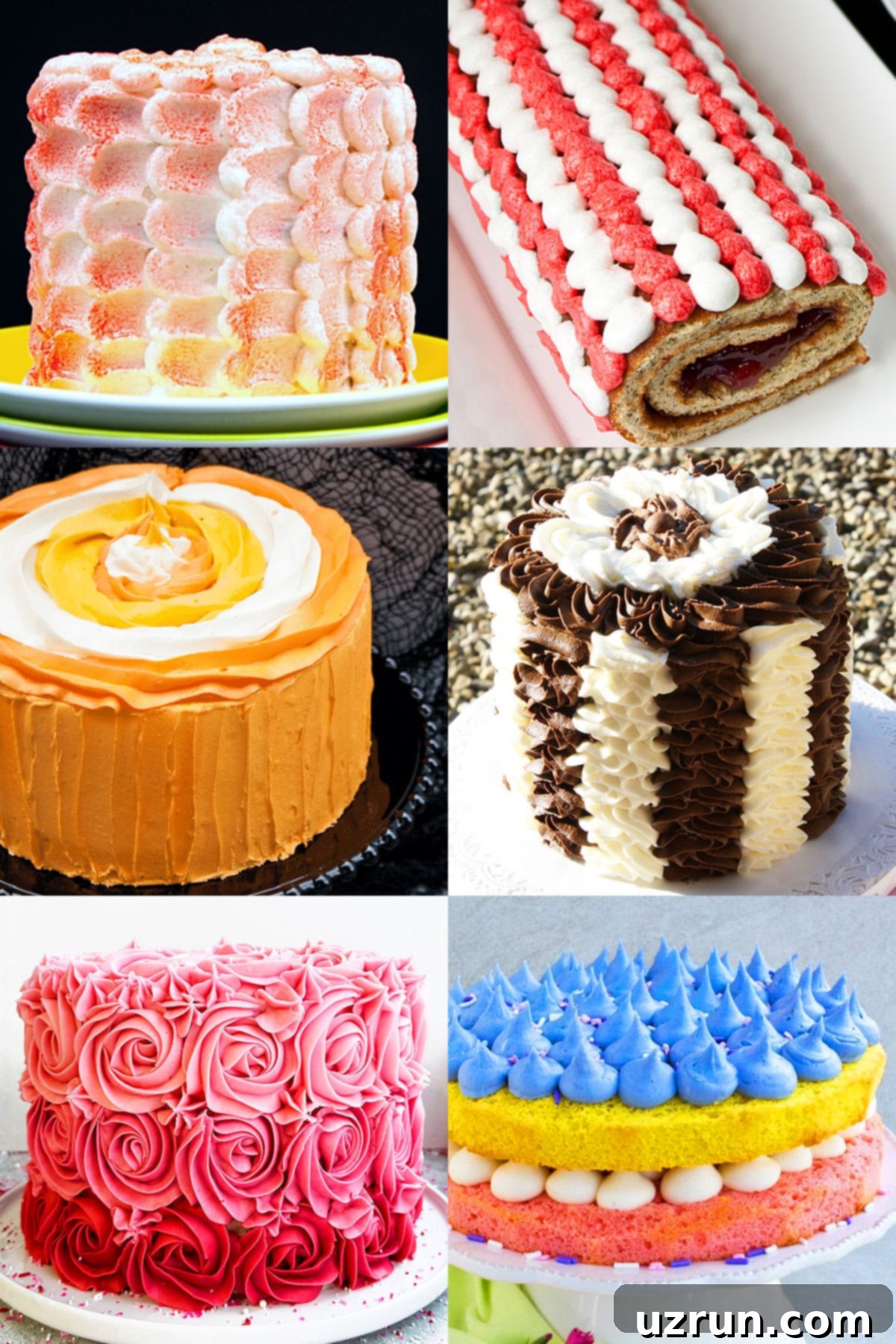 Easy Cake Decorating Ideas for Beginners 11 Another example of a cake adorned with delicate buttercream rosettes, showcasing elegant piping.