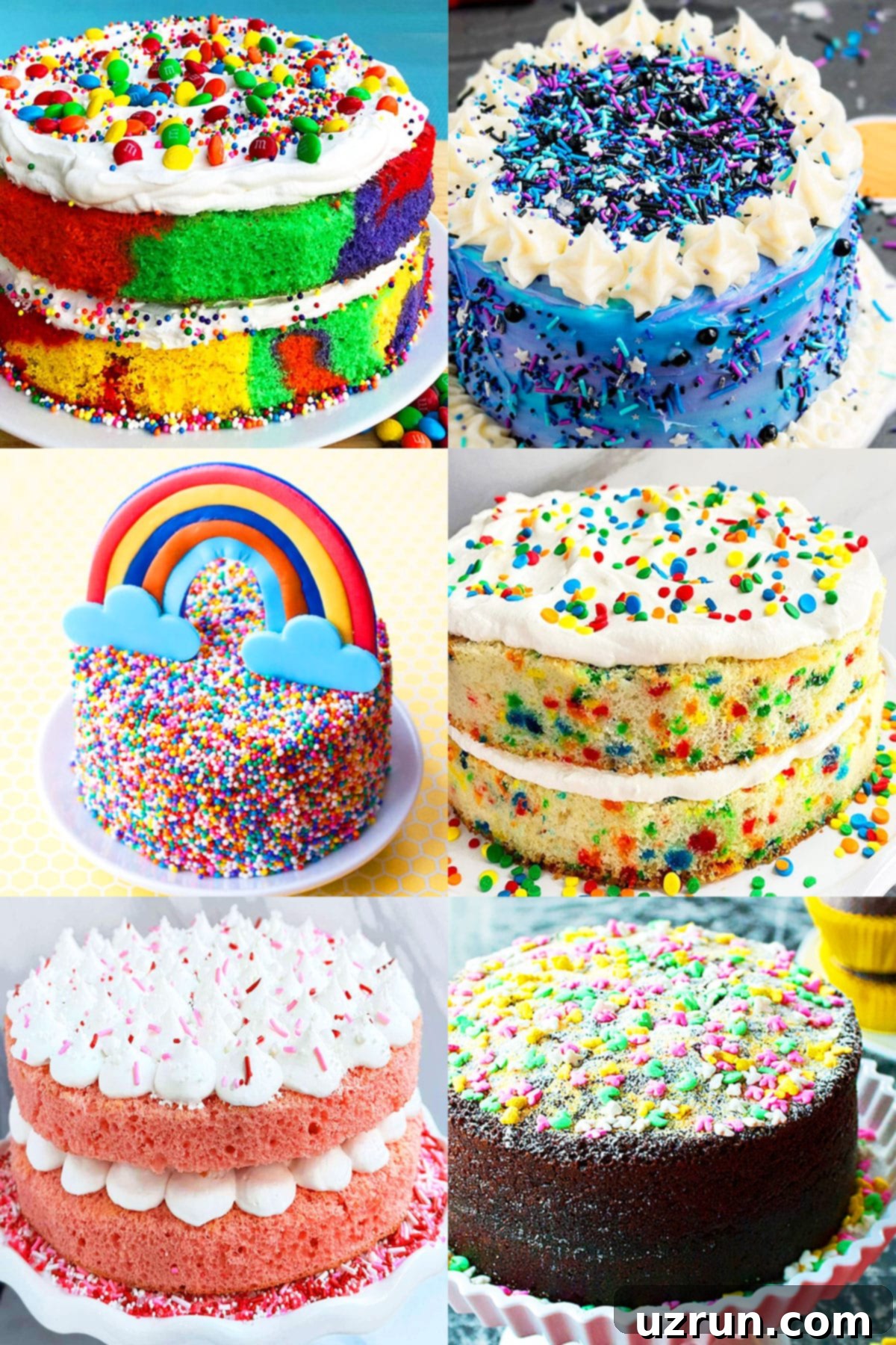 Easy Cake Decorating Ideas for Beginners 12 A fun and festive cake generously covered in colorful rainbow sprinkles.