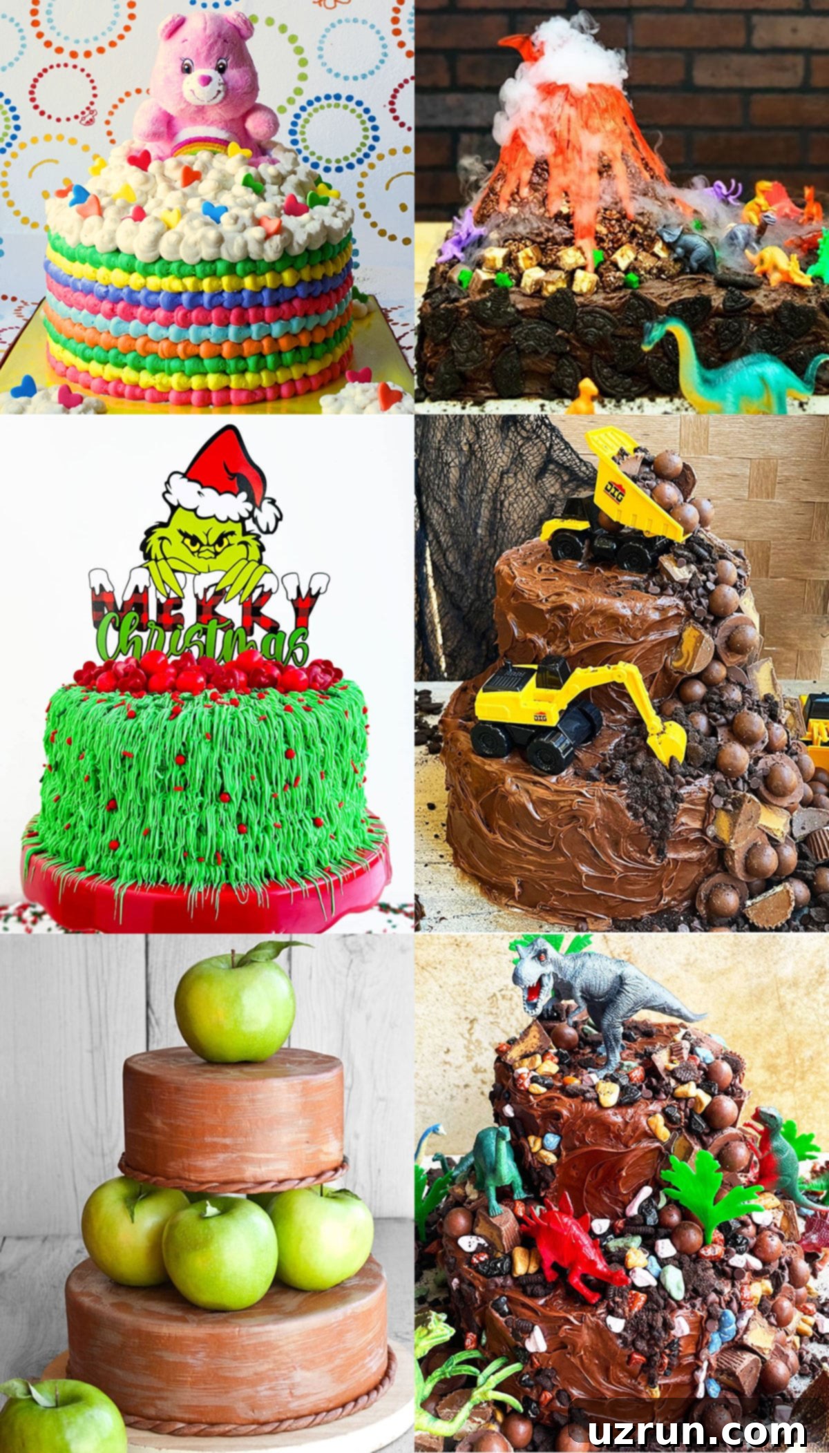 Easy Cake Decorating Ideas for Beginners 5 A creative cake decorated with toy construction trucks and edible elements.