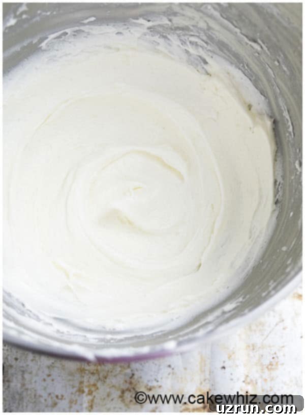 The Best Stable Cream Cheese Frosting 4 Stable Cream Cheese Buttercream in Deep Silver Bowl