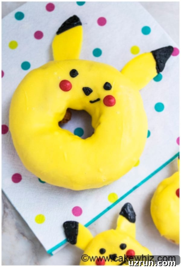Pokemon Donuts (Pikachu Donuts) on Polka Dot Napkin. 