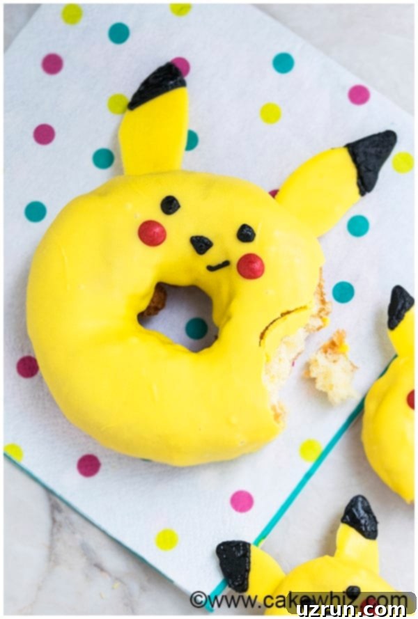 Easy Pokemon Pikachu Donuts 3 Partially Eaten Eaten Yellow Donuts With Crumbs.
