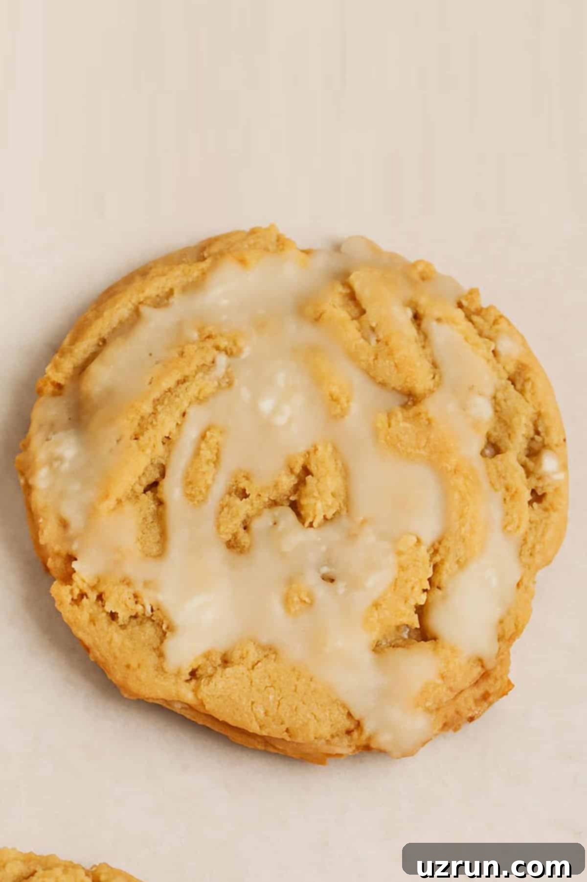 Effortless Soft Chewy Maple Cookies 2 Closeup Shot of Easy Maple Cookies on Beige Background.